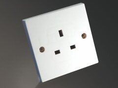 MS HD Power MS-9297Rh UK single gang wall socket for Audio and A/V Rhodium